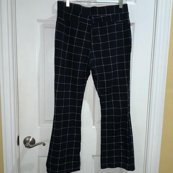 Lark + Grey windowpane check bootcut pants Sz L pull on style zipper detail - Picture 4 of 8